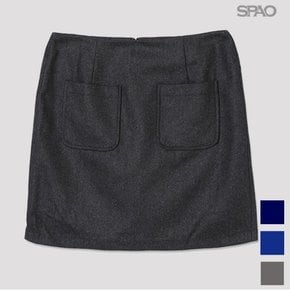 [정상가 29,900원]  여성 모직 H라인 3부 스커트_SPWH64TG92