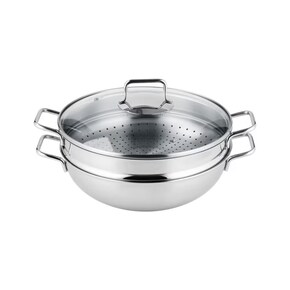 스테인리스 버라이어티 웍 32cm 찜 탕 볶음 멀티