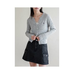 Lossy Row washing cargo short skirt_denimblack