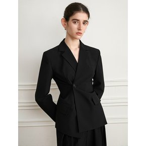 YY_Black one-button jacket