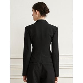 YY_Black one-button jacket