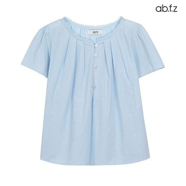 ab.f.z [ab.f.z/신상] 자개 단추 퍼프 소매 블라우스 (AFZ2MB48A)