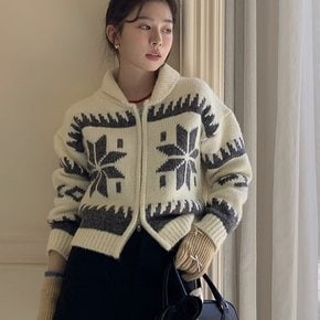 눈송이 카라 투웨이 긴팔 니트 가디건