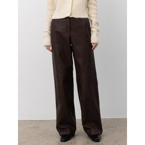 faux leather cutting pants (brown)