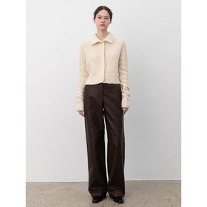 faux leather cutting pants (brown)