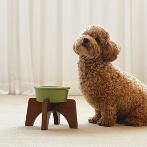 페시앙 크로스 펫 식탁 강아지 고양이 프리미엄 도자기 원목1구 식탁