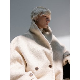 우마뭉 컬렉션 Wool Alpaca Shawl Collar Half Coat_Cream