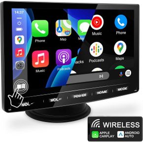 독일 카플레이 모니터 URVOLAX Wireless Apple Carplay Android Car 7 Inch HD IPS PoRtAble 터