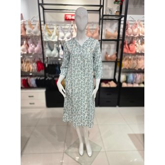 비너스 [시흥점] S 비너스 ) 면 도비 그린 꽃나염 여성 홈웨어 원피스 [VEV3914L-MT]