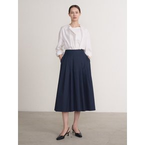 Pleats Skirt High Waist Navy