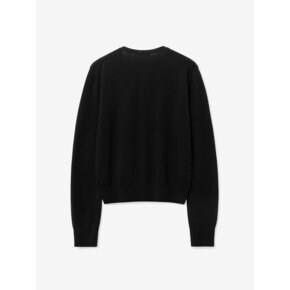 WOOL ROUND KNIT CADIGAN_BLACK