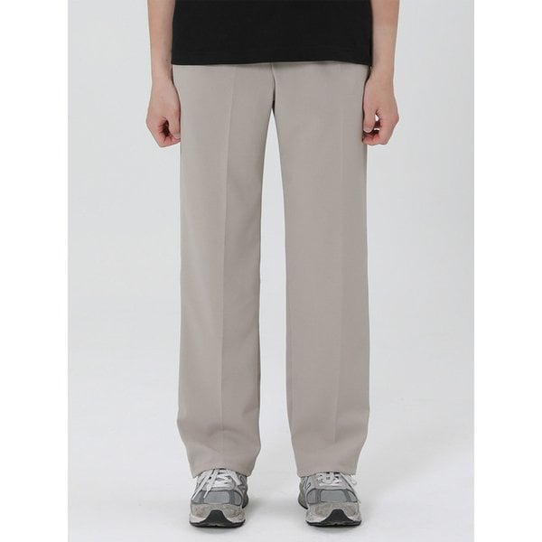 유니섹스 와이드 밴딩 슬랙스 스탠다드 light beige