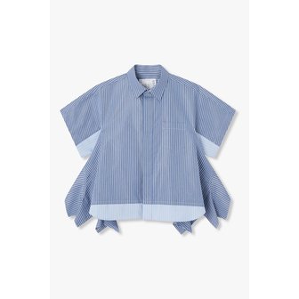사카이 여성 포플린 숏 슬리브 셔츠(블루) 6416140107000