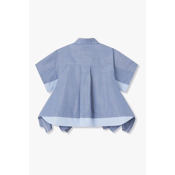 여성 포플린 숏 슬리브 셔츠(블루) 6416140107000