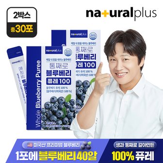 내츄럴플러스 [총 30포] 내츄럴플러스 통째로 블루베리 퓨레 100 15포 2박스