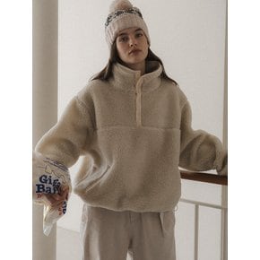 Lobed fleece pullover (cream)