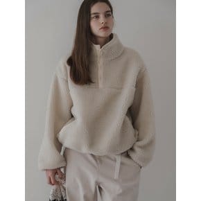 Lobed fleece pullover (cream)