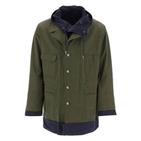 [해외배송] 리버서블 코튼 블렌드 오버코트 WITH 24 03355M KHAKI NAVY B0231142407