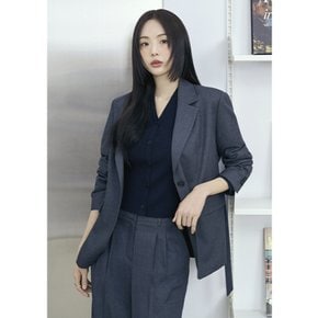 플라스틱아일랜드 벨트옵션 박시핏 싱글 반우라 자켓 (PR2WJ361)