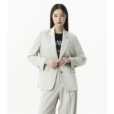 플라스틱아일랜드 벨트옵션 박시핏 싱글 반우라 자켓 (PR2WJ361)