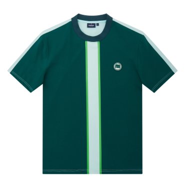 MARTINE GOLF [정상가 138000원]남성 세로 라인 라운드셔츠 터콰이즈 (QM0DKS21224)