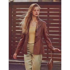 Brown Crack Leather Classic Jacket