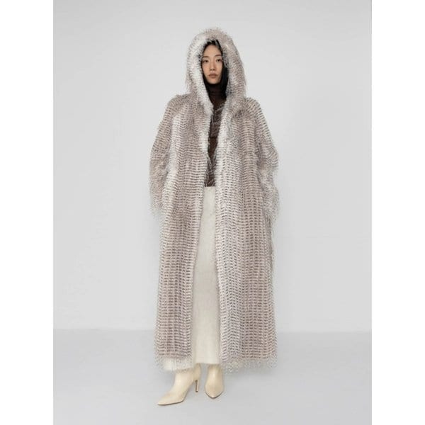 SHAGGY FUR HOOD COAT