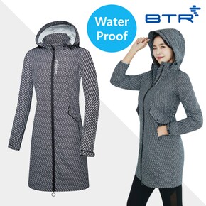 아먼스 골프 여성 사계절 뒤트임 방수 레인코트 비옷 (BTJ6109W)