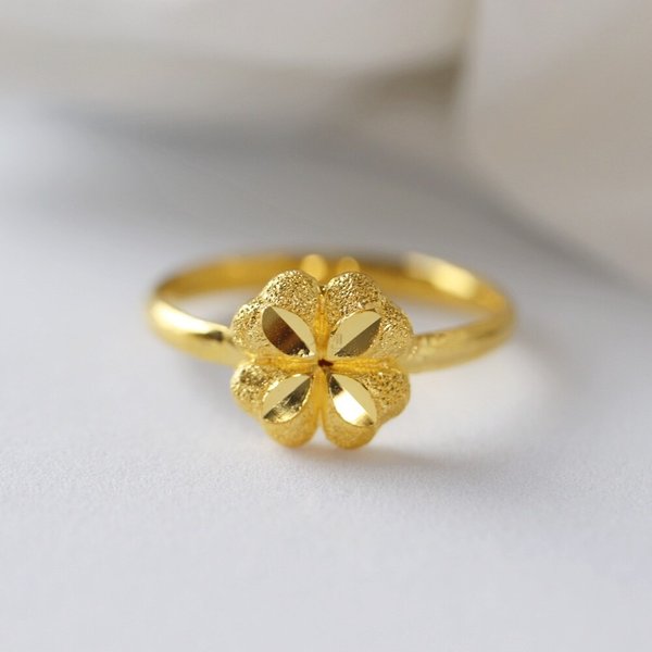 [가앤] 24k순금 하트 네잎 통통 반지 3.75g