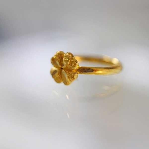 [가앤] 24k순금 하트 네잎 통통 반지 3.75g
