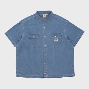 DENIM SHORT SLEEVE POCKET SHIRT [2 COLOR]