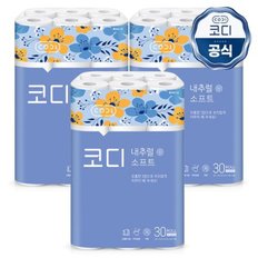 [코디] 롤휴지 내추럴소프트 3겹 27m 30롤 x 3개