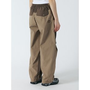 UNISEX S-TEX 패널 와이드 밴딩 팬츠_BROWN