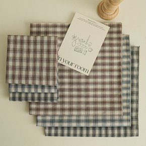 면100 손수건 라미 체크 3color