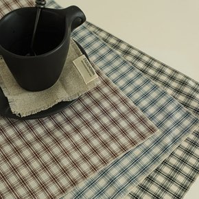 면100 손수건 라미 체크 3color