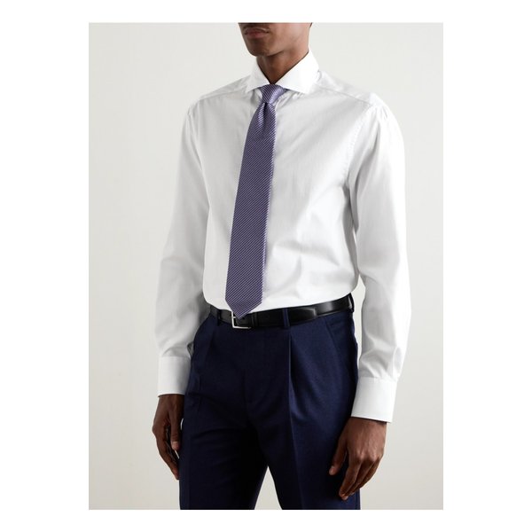 브루넬로쿠치넬리 슬림핏 컷어웨이 칼라 코튼 트윌 셔츠 46376663162890395