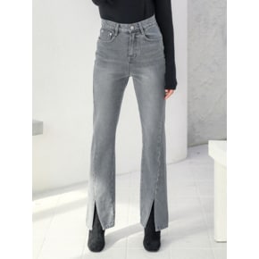 W54 LONG SLIT BOOTS CUT DENIM PANTS_GRAY