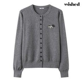 애니멀 라운드 자수 버튼업 니트 가디건 (WIDACD007)