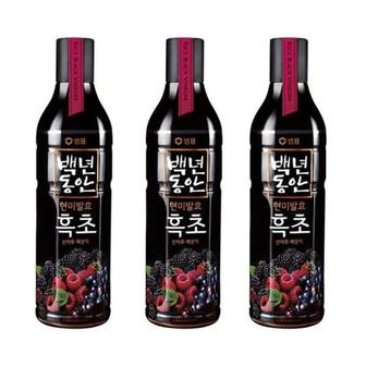  샘표 기능성음료 백년동안 흑초 산머루복분자 900ml 3개