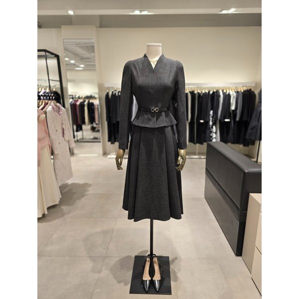 [파주점] 브이넥 페플럼 플레어 원피스 JRBA0OP992