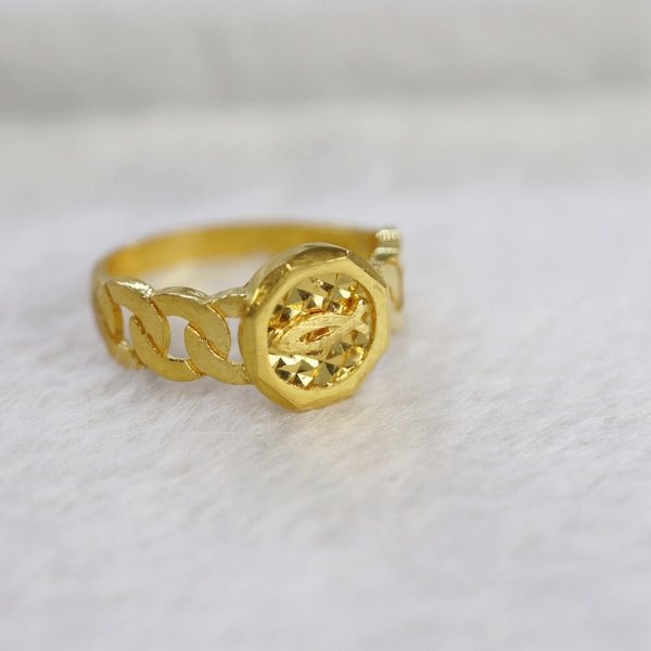 [가앤] 24k순금 네츄럴 팔각 코인 물고기 체인 반지 3.75g