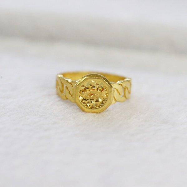 [가앤] 24k순금 네츄럴 팔각 코인 물고기 체인 반지 3.75g