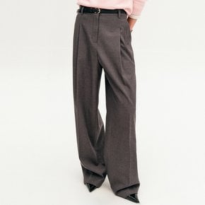 제니퍼 와이드 투 턱 팬츠_차콜 / JENNIFER WIDE TWO TUCK PANTS_CHARCOAL