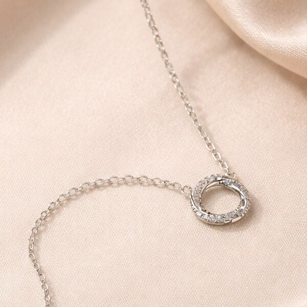 목걸이 모던 큐빅 써클 링 펜던트 BCN003