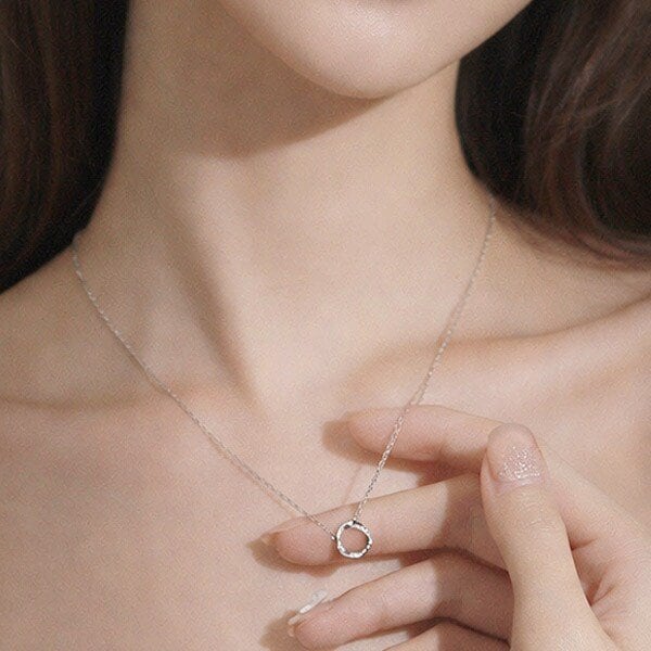목걸이 모던 큐빅 써클 링 펜던트 BCN003