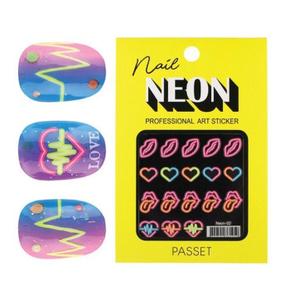 PASSET 파셋 네온 아트스티커 Neon-02 입술,하트 (S2488771)