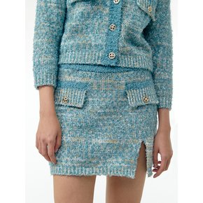 Tweed mini skirt (Blue)