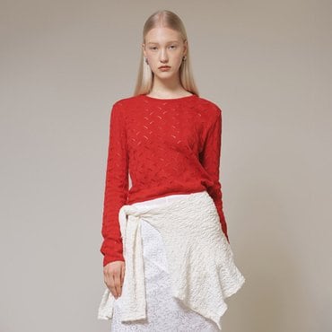 레이브 Feather Punching Knit in Red VK4SP061-63