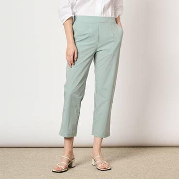 BCBG 백 밴딩 스트레이트 팬츠 B4F7P371