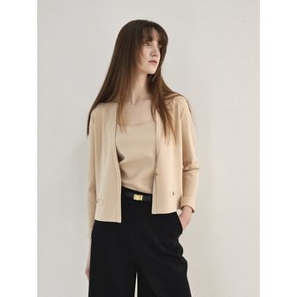 마레디마리 Gold Button Pocket Cardigan Beige